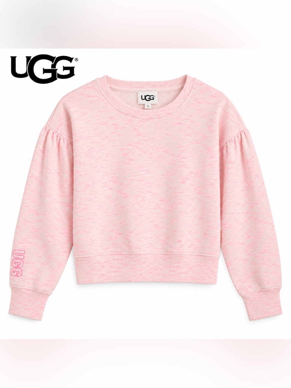 NWT UGG Tenley Crewneck Lounge Sweatshirt Nimbus Neon Melange.